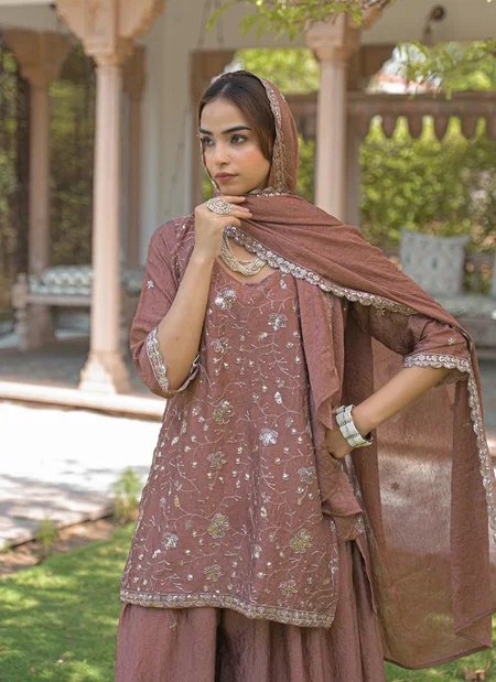 Sameera By Afsana Rangoli Crush With Khatli Work Plazzo Suit Wholesale In India